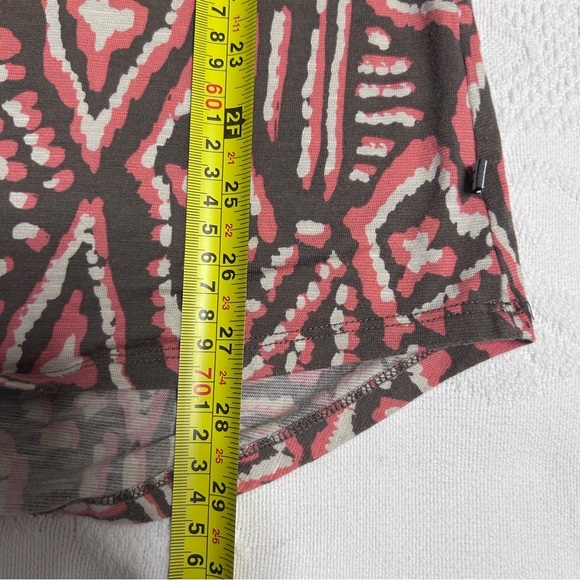 Toad & Co. Tunic Top Women's Medium Coral & Brown 3/4 Sleeves Geometric fall - Picture 10 of 10